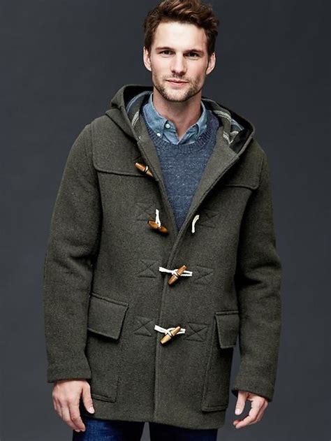 100 wool duffle coat men's.